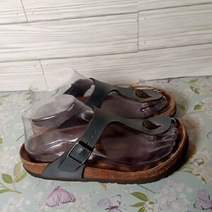 Birkenstock Gizeh Onynx Buckle Flip Flop Flats Sandals Womens 36
